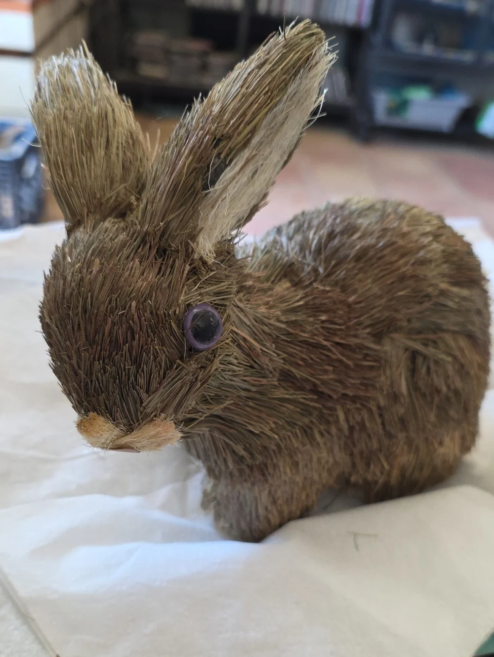 Bunnies by the Bay Natural Brown Bunny Figurine with Purple Eye